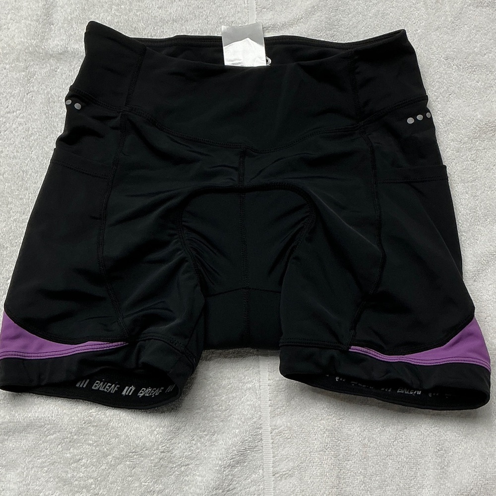 Baleaf Black Bike Shorts with Purple Accent